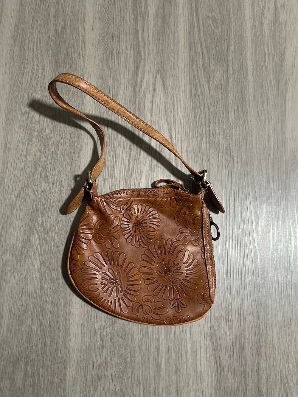 Leather Floral-Embossed Nine West Purse